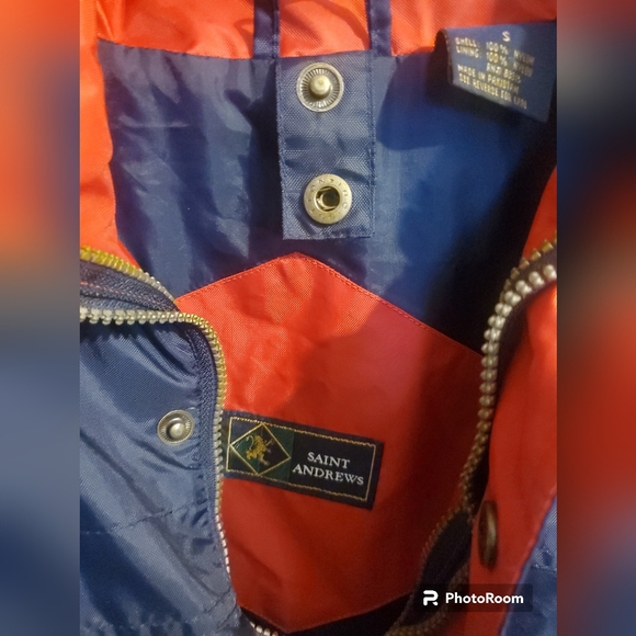 Used Mens St. Andrew's nylon golf jacket. Size small - Picture 2 of 6